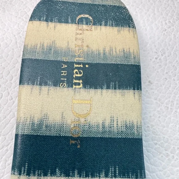 Christian Dior D-Stripes Embroidered Dway Slide Sandals Deep Ocean Sz 39 / 9 - Picture 3 of 6